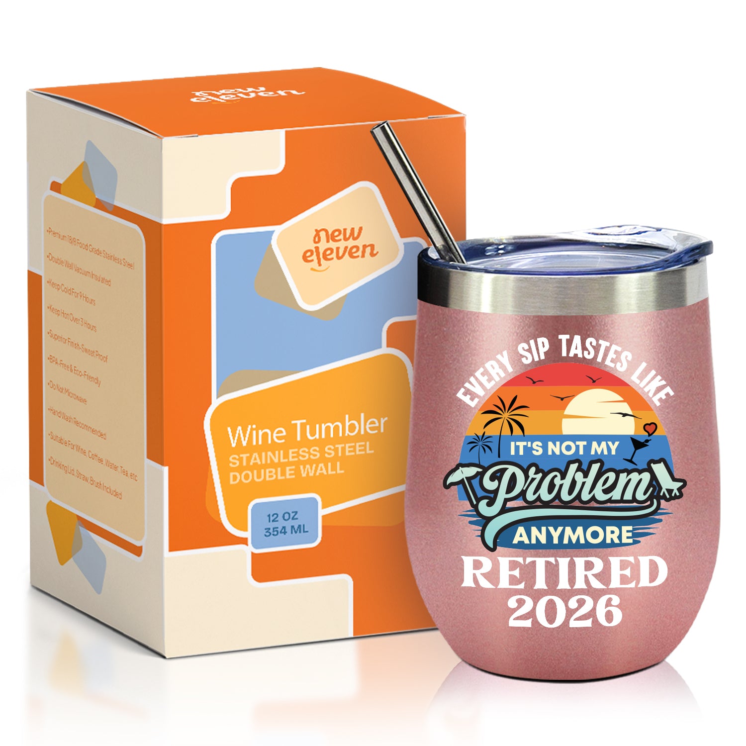 NewEleven Retirement Gift for Woman - Going Away Present, Coworker Leaving Gifts for Women, Her, Boss - Farewell Gift, Retirement Gifts For Women 2026 - Tumbler 12 Oz