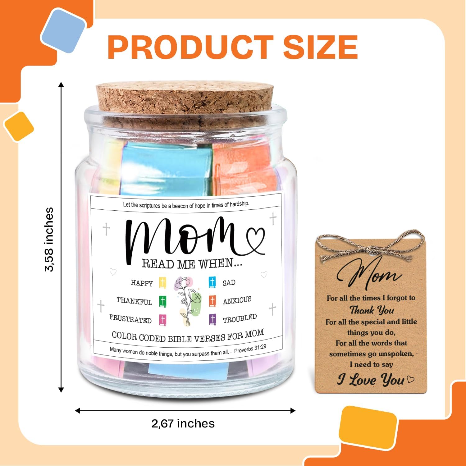 Mom Read Me When... - Bible Jar with 92 Bible Verses