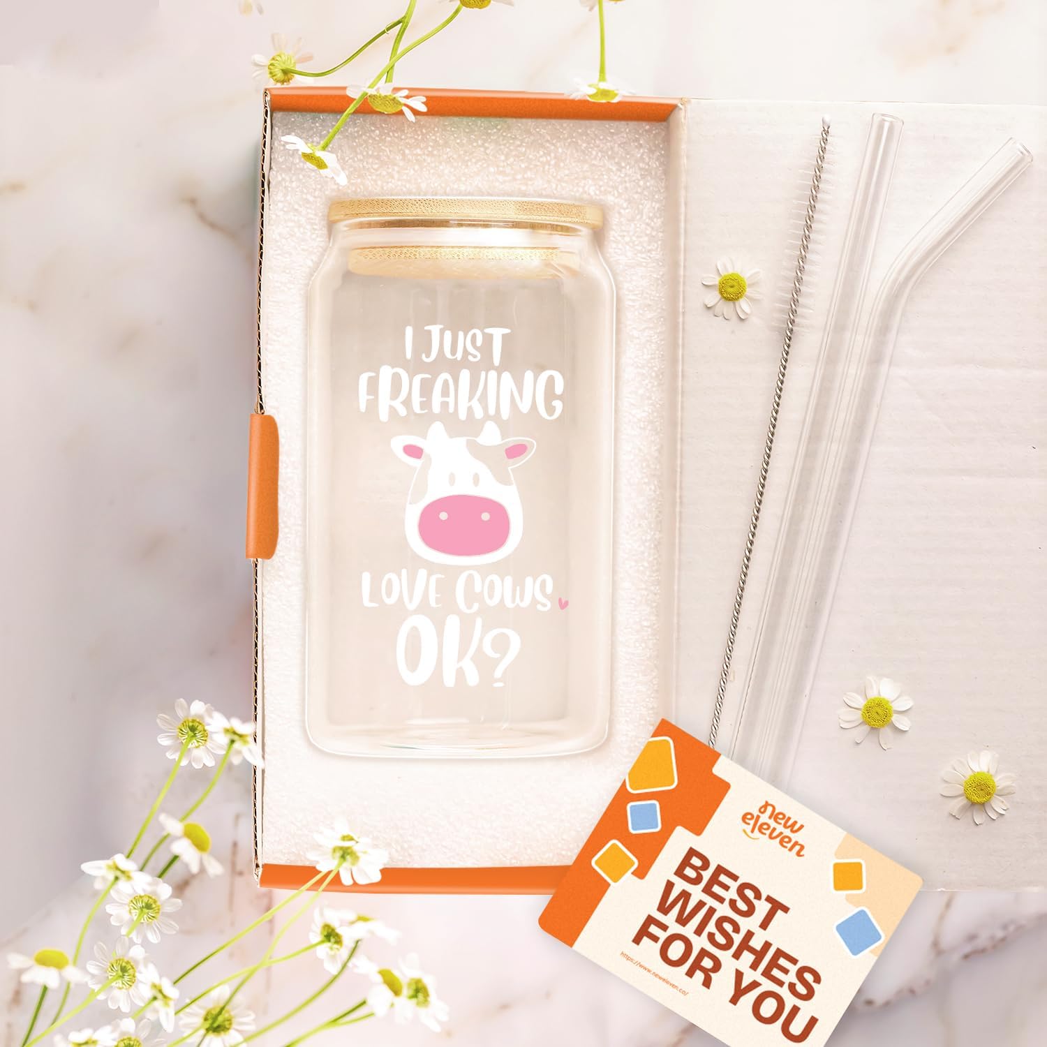 I Just Freaking Love Cows - 16 Oz Coffee Glass