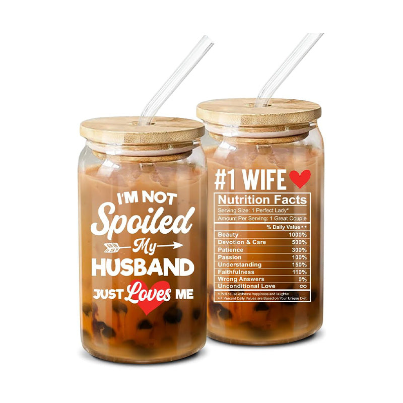 My Husband Just Loves Me + Wife Nutrition Facts - 16 Oz Coffee Glass