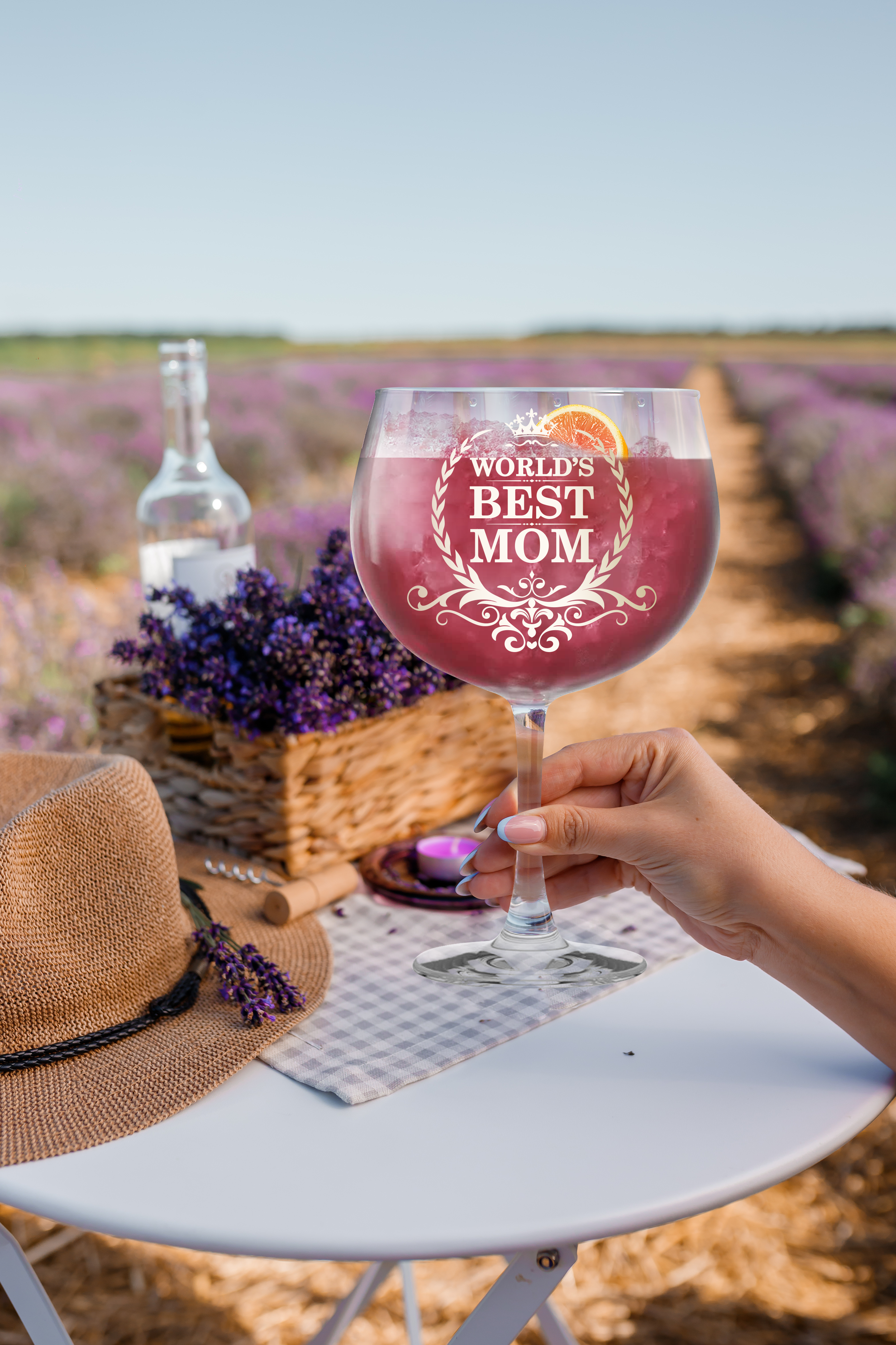 World's Best Mom - Gifts For Mom - 22 Oz Wine Glass