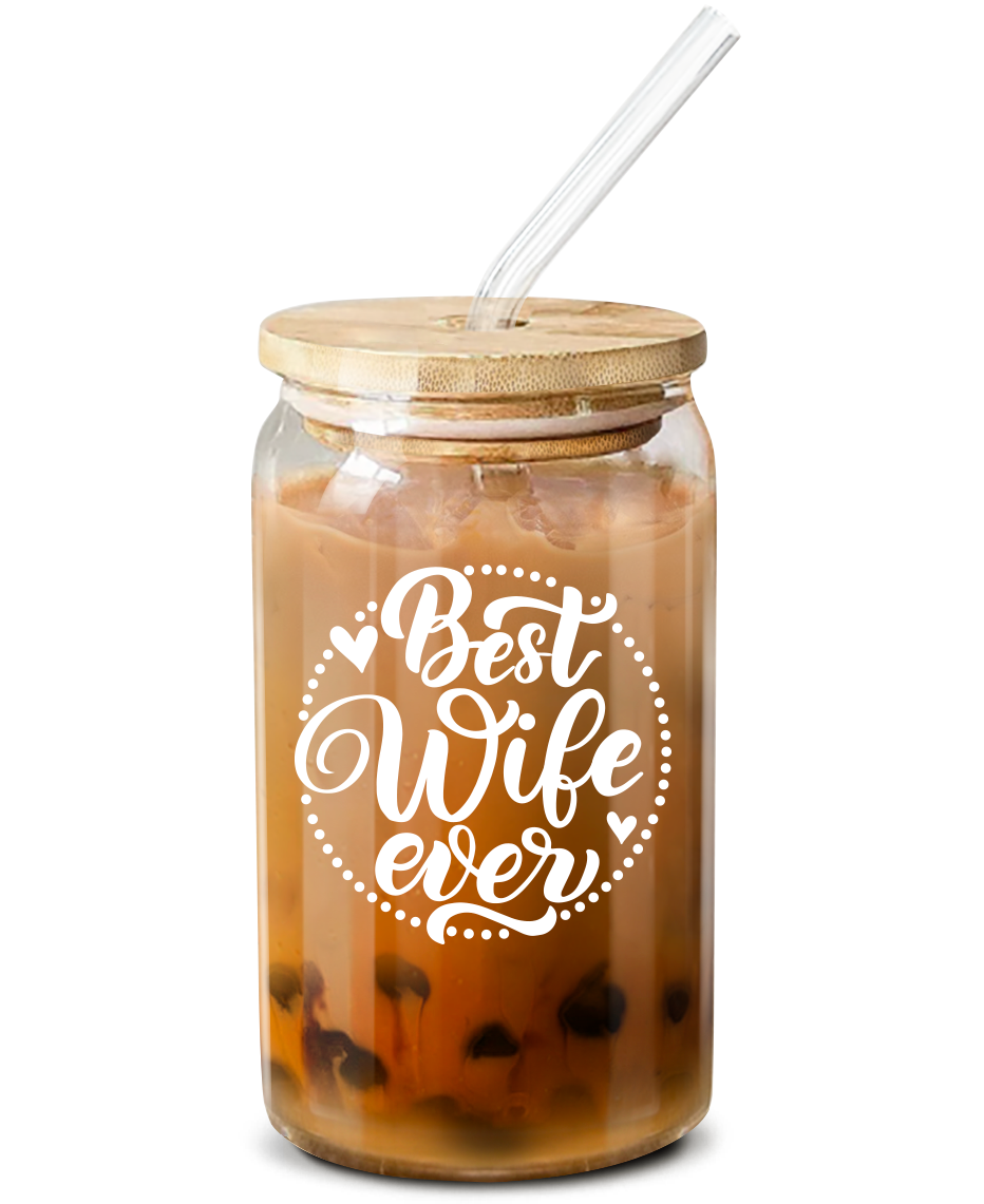 Best Wife Ever - Gifts For Wife From Husband - 16 Oz Coffee Glass