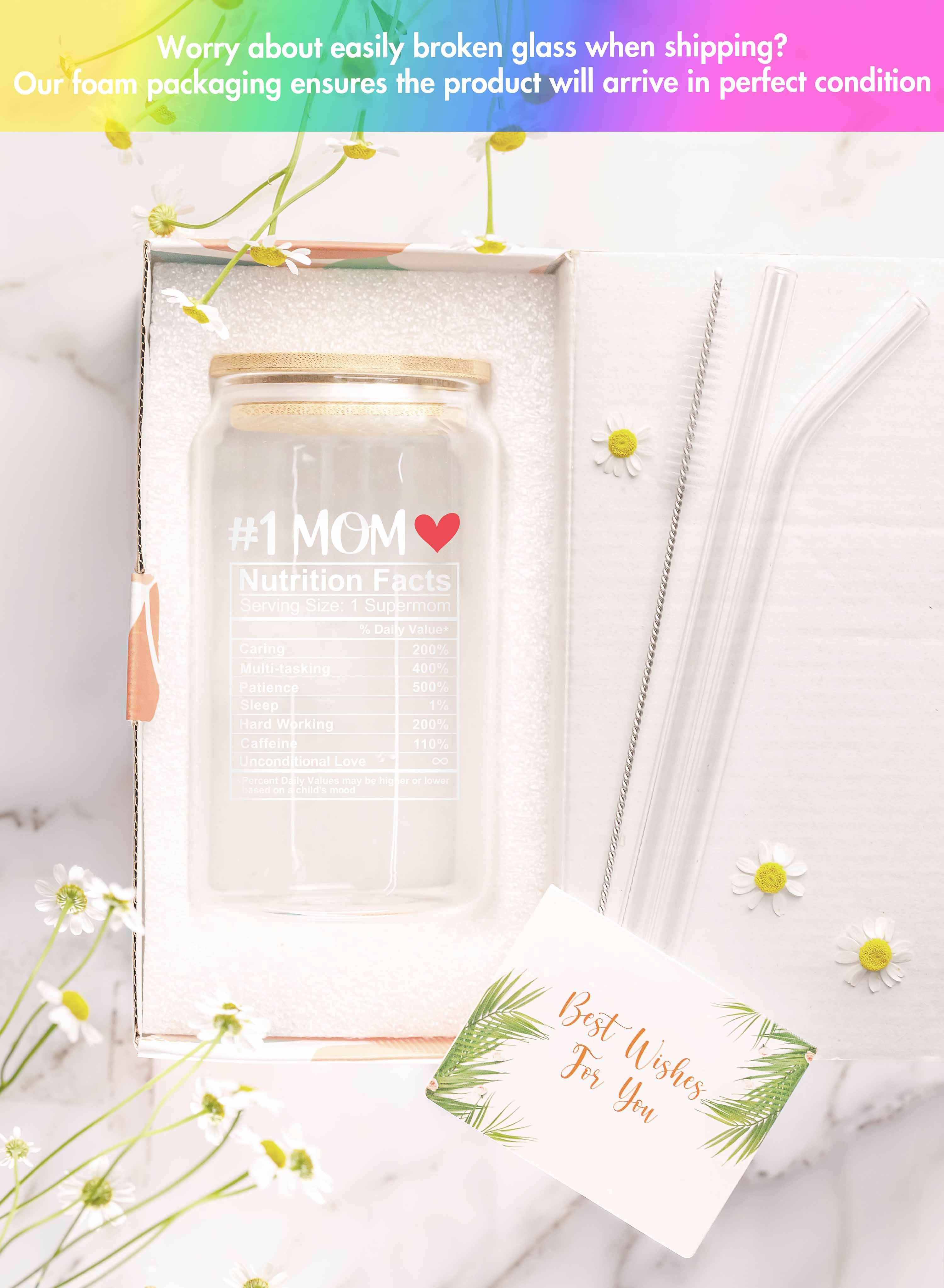 Mom Nutrition - Gifts For Mom - 16 Oz Coffee Glass